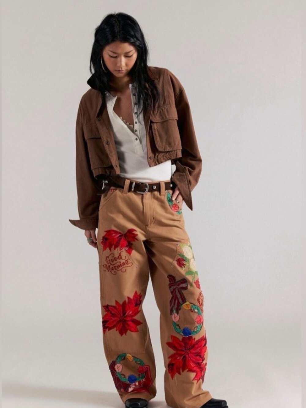 NWT We The Free Holiday Embroidered Bright Time Craft Pants Jeans Size 4 $298
